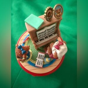 Enesco Brown and Red Musical Bear Figurine